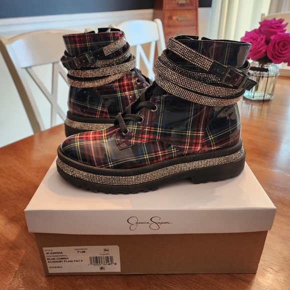 Jessica Simpson Shoes - Jessica Simpson Boots - Blue Combo Academy Plaid
